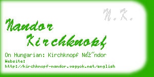 nandor kirchknopf business card